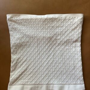 Free People White Textured Strapless Tank Top